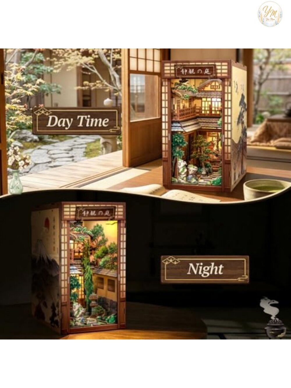 DIY Miniature House Book Nook Kit Japanese 3D Wooden Puzzle with LED Lights - Picture 5 of 5